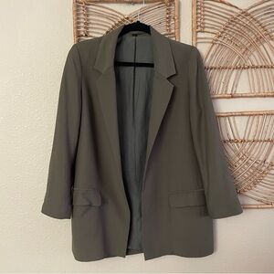 AllSaints ALEIDA‎ Green Blazer Jacket Long Sleeve Pockets Edgy Chic Sz 6 B2